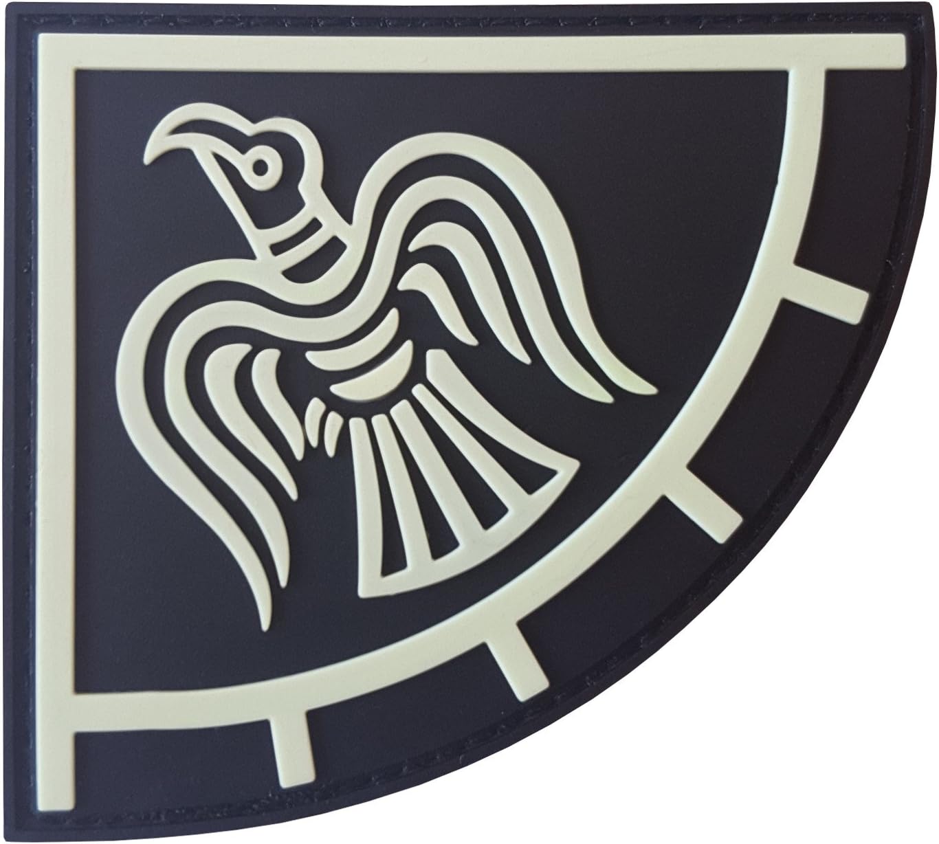 Norse Raven Banner PVC Patch Viking Patch Compatible with Velcro PVC Patches for Backpacks Viking Patches for Vests Viking Morale Patch Vikings Patch Norse Patches for Hats (Black and White Glow Dark)