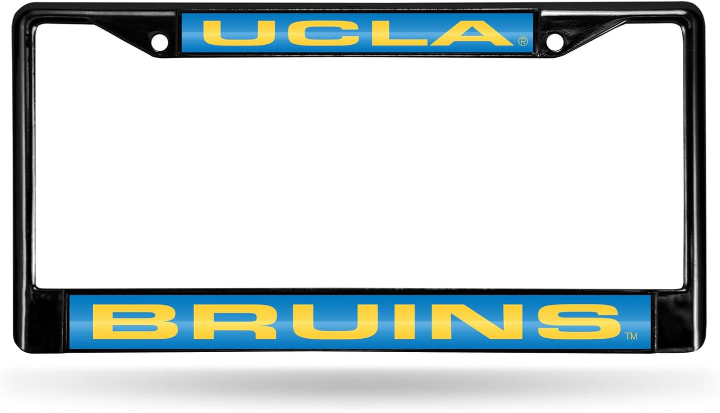 NCAA Black Laser Cut Chrome License Plate Frame for Car/Truck/SUV - 12x6" Auto Accessory