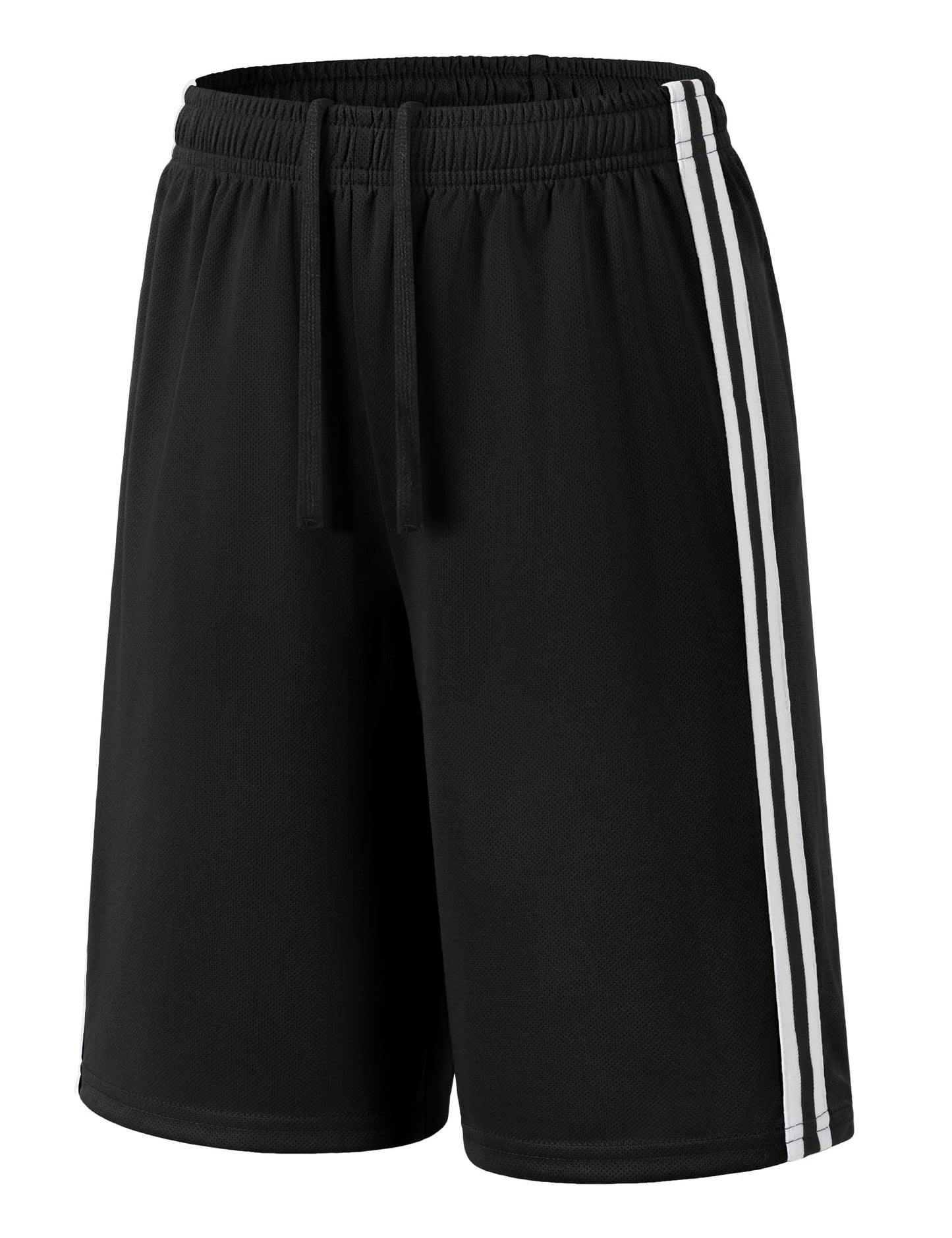 Somaibo Boys Athletic Shorts, Kids Basketball Quick Dry Mesh Short for Youth Soccer Gym Sports Running Black