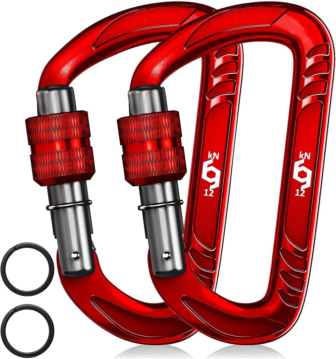 12kN (2697 lbs) Heavy Duty, Locking, Auto Locking, Wiregate Carabiner Clips, for Securing Pets, Outdoor, Camping, Hiking, Hammock, Dog Leash Harness, Keychains