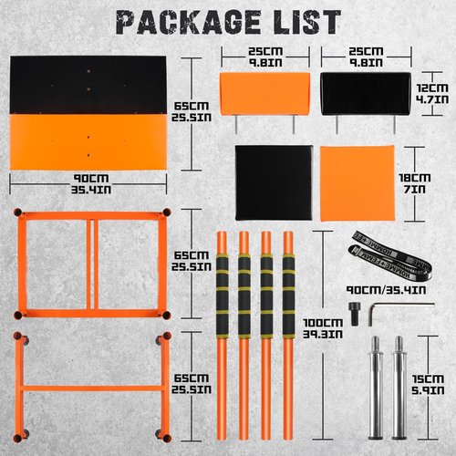 HUCOVIN Arm Wrestling Battle Table with Wrist Strap Arm Strength Training Equipment for Home Gym Office Club (Black & Orange)