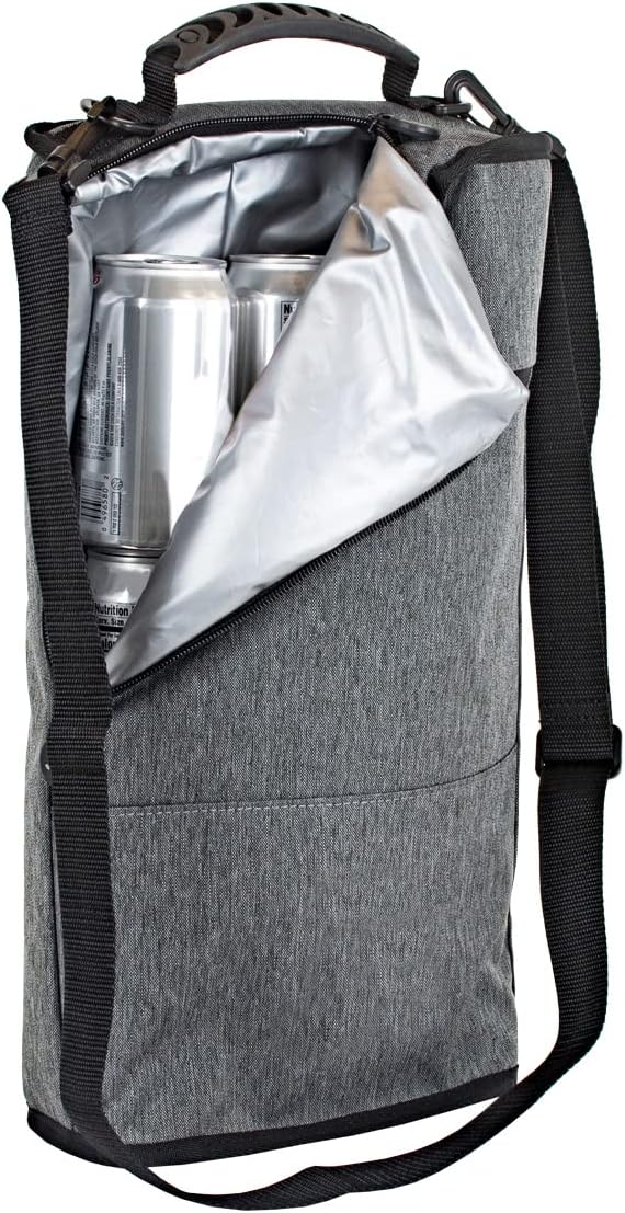 geckobrands Verticool Cooler - Insulated Portable Soft Cooler Bag with Adjustable Shoulder Strap, Holds 9 Cans or 2 Wine Bottles, Perfect for Beach, Picnics, and Outdoor Activities