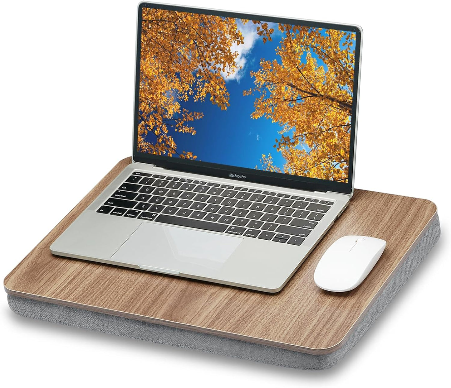 Lap Desk with Pillow Cushion, Portable Laptop Bed Desk, Fits up to 15.6 inch Laptop, Lap Stand for Bed & Couch & Carpet, Book Tablet/Drawing Board - Pink