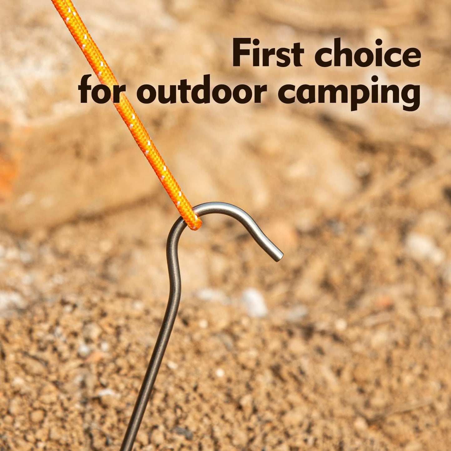 TiTo Titanium Shepherd Hook Tent Stakes Tent Pegs Tent Stakes Dia 3.5mm and Length 165mm About 8.2G.(6-Pack) (Rainbow Color)
