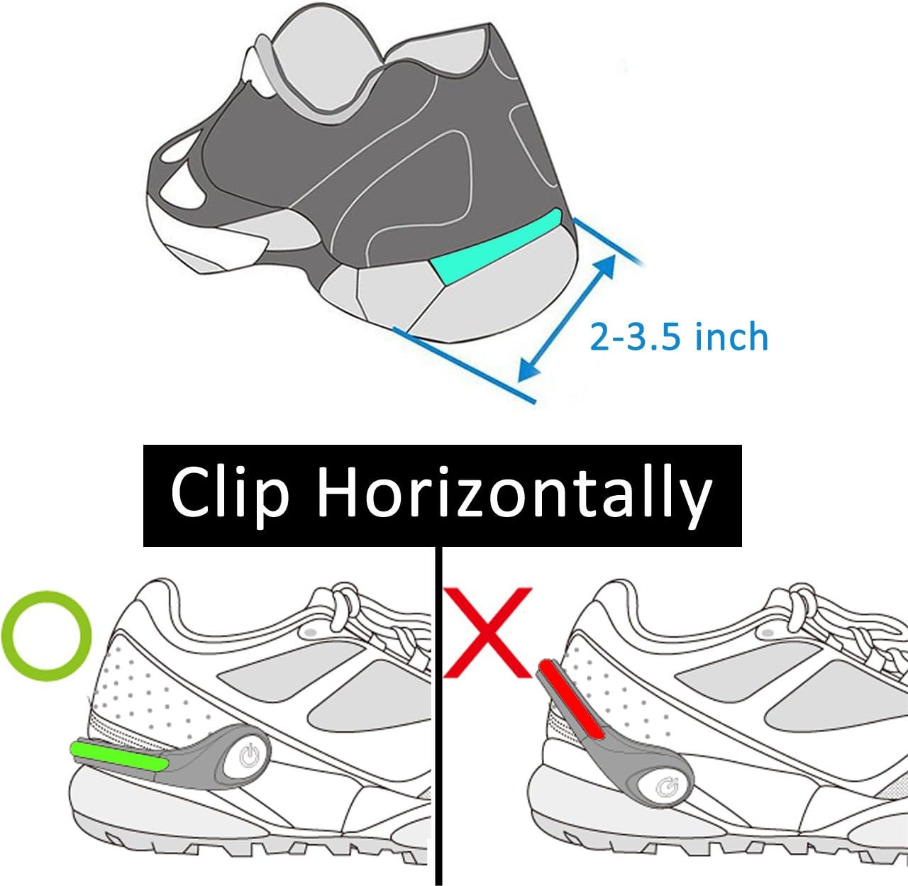 Shoe Clip Lights (2 Pack) Reflective Safety Night Running Gear for Runners Joggers Bikers Walkers, Color Changing RGB Strobe and Steady Color Flash Mode, Water Resistant and Bonus Screw Driver