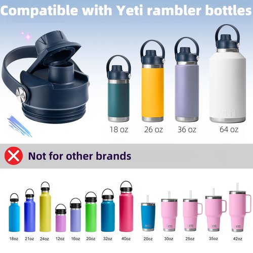 Straw Lid and Spout Lid for Yeti Rambler 26 oz 36 oz 18 oz 46 oz 64 oz Water Bottles, Replacement Caps