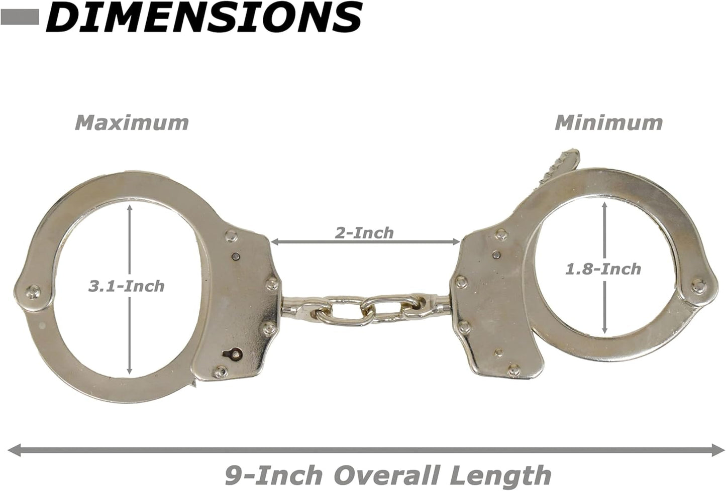 Snake Eye Tactical Steel Handcuffs with Two Keys Heavy Duty Steal Professional Grade | Secure Handcuffs.