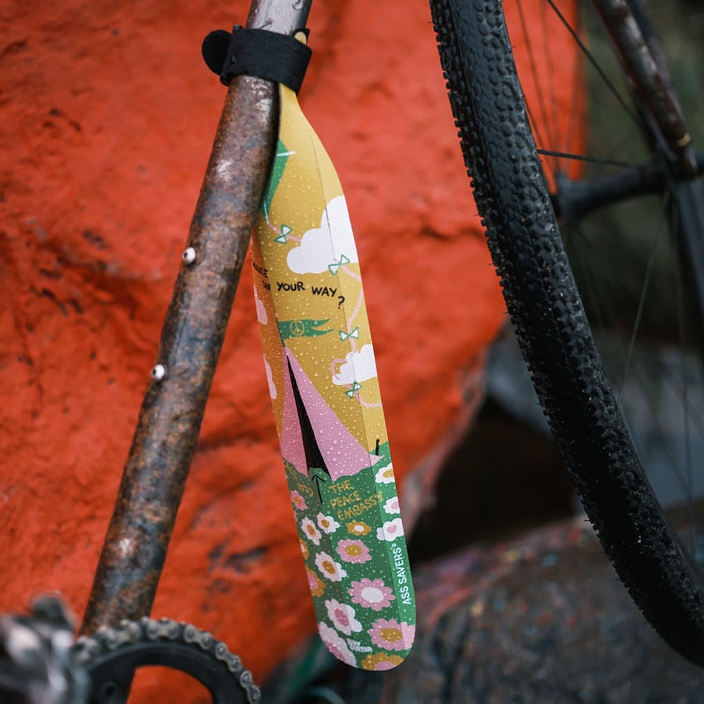 Ass Savers Bike Fender, Speed Mullet Clip On Front Mudguard/Fender, Regular for 23-47mm Tires, Cable Routing, Single 2-in-1 Velcro Strap, Easy Mounting Within Seconds