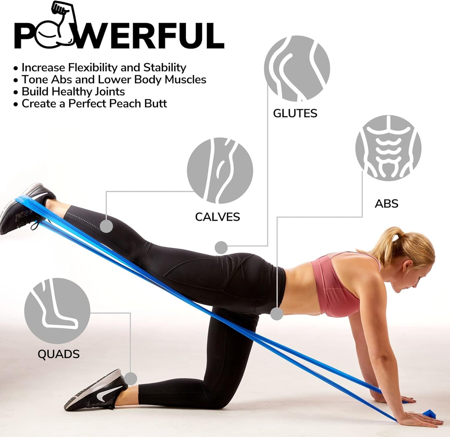 7Ft Long Resistance Bands for Stretching - Resistance Bands Set with Door Anchor - Exercise Bands Including Carry Pouch, E-Book & App - Latex-Free Workout Bands