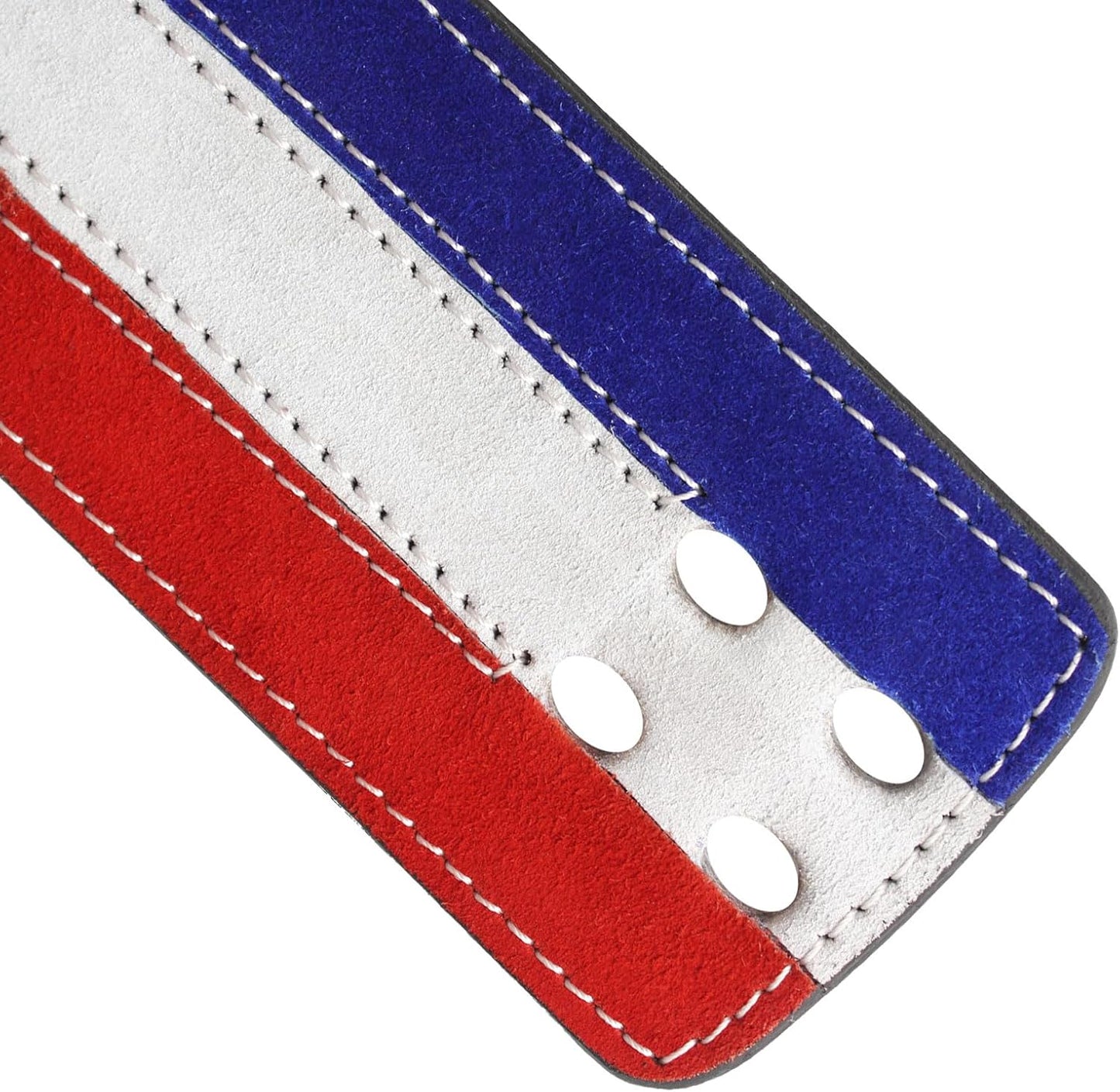 ARD CHAMPS™ 10MM Weight Power Lifting Leather Lever Pro Belt Gym Training Red,White & Blue