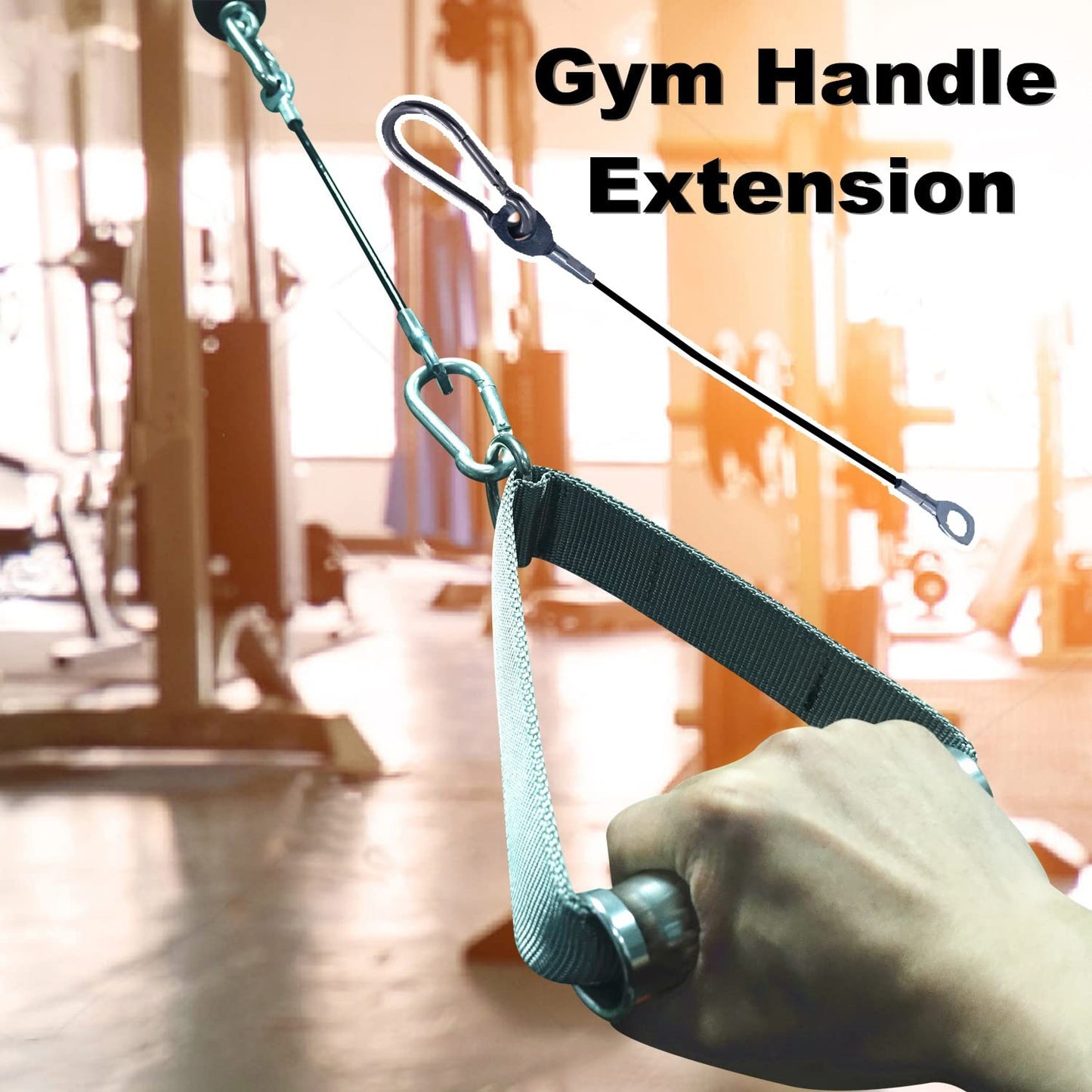 J Bryant 10" Cable Machine Extension Gym Cables (2 Pcs) with Stainless Steel Carabiner for Home Gym Pulley Systems