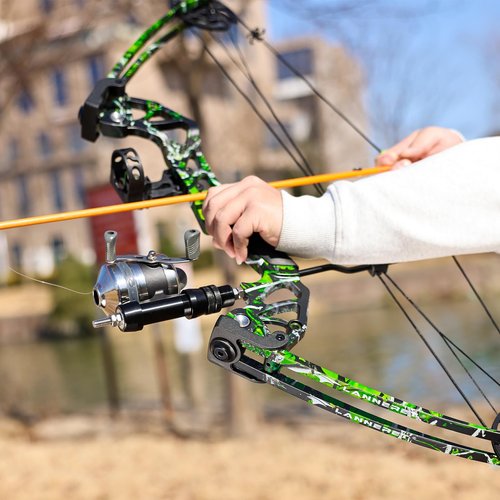 Motion Zeus Bowfishing Bow Kit 15-45 LBS Shoot Right Handed 2023 New Draw Length 18"~29.5" Fully Adjustable (Camo Right Handed Bag)