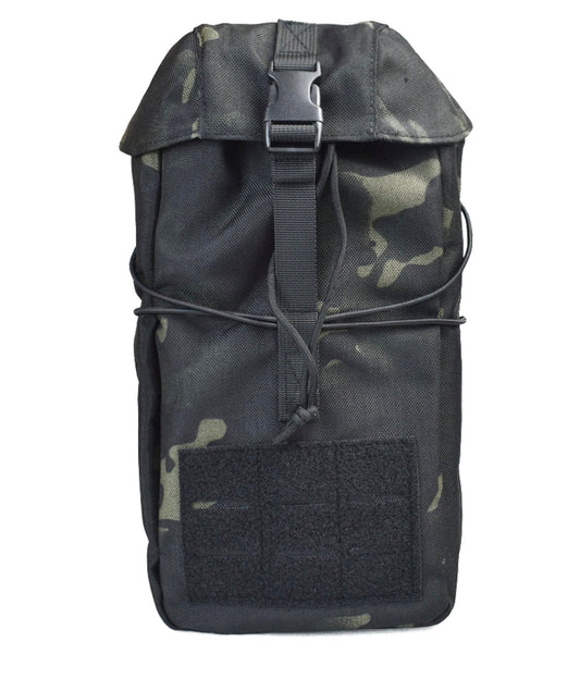 Tactical Molle Pouch Large Capacity Dump Pouch Drawstring Magazine Tactical Utility Pouch Recycling Pouch Bag Belt Waist Bag (Black camo)