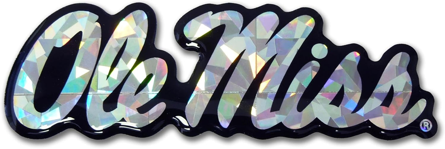 Official Ole Miss 3D Reflective Decal | Premium All-Weather Sticker for Car, Laptop, Water Bottle & More | Made in USA