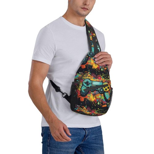 Betyiwling Game Sling Backpack Unisex Crossbody Chest Bag Shoulder Chest Bag For Women Men Hiking Travel