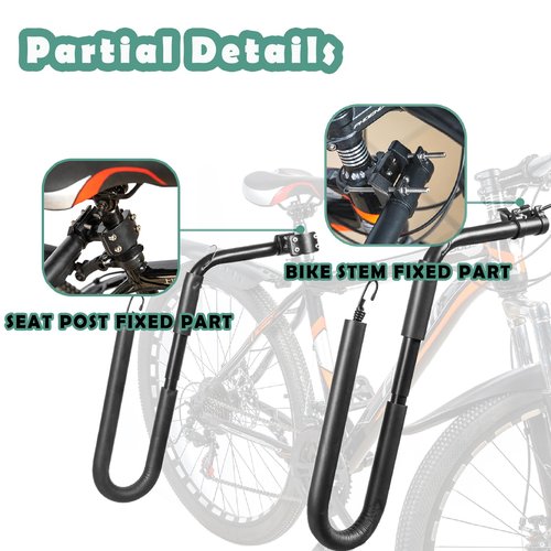 Mosxoed Bicycle Surfboard Racks, Bike Surf Board Compatible with Shortboards, Longboards, SUP Paddleboards, Outdoor Sports Surfing Wakeboard Carrier Mount for Bike, Quick Release Bars
