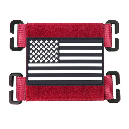 TAXATM Molle Patch Panel with Laser Cutting Loop, Molle Patch Display Holder for Backpack ，Mini Patch Board Include American Flag Patch (2 pcs Red)1