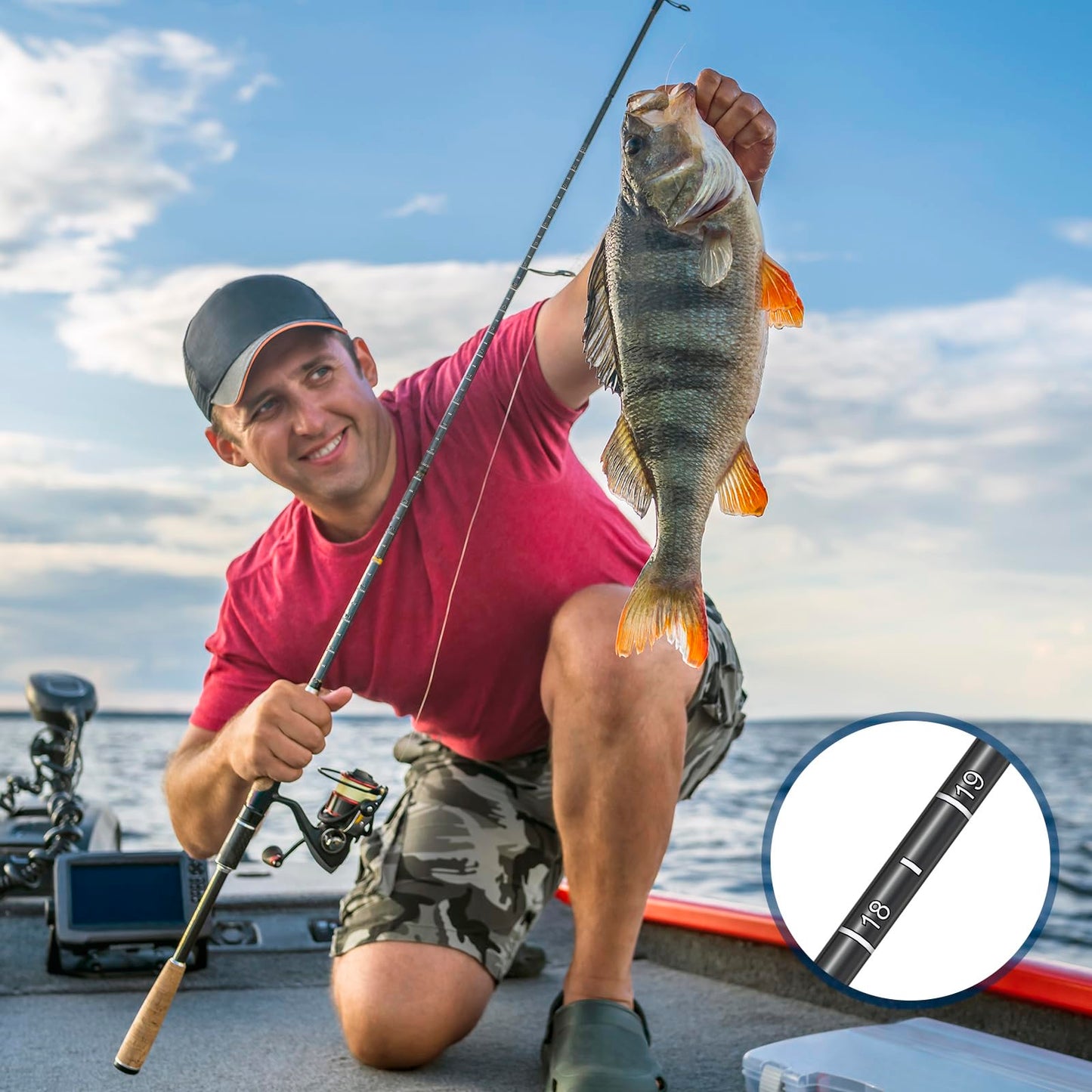 Affrolling 2 Pcs 36 Inch Fish Measuring Tape Stickers Waterproof Transparent Vinyl Fish Measuring Decal Adhesive Boat Ruler Clear Boat Accessories(White)