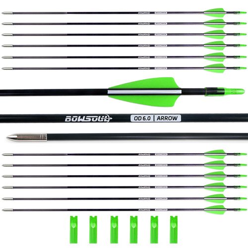 BOWSOUL 31“ Archery Arrows Training Practice Target Arrows for Kids Youth or Beginners Streamlined Points Durable Shaft on Recurve Bows Youth Bow and Longbows(Pack of 12)