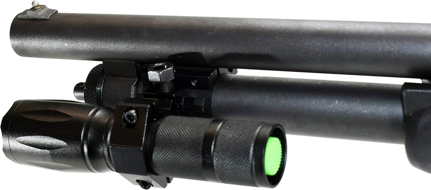 Trinity 1000 Lumen led Flashlight for mossberg 590 12ga Home Defense Tactical Hunting Optics Aluminum Black Picatinny Weaver Mounted Adapter Single Rail Mount.