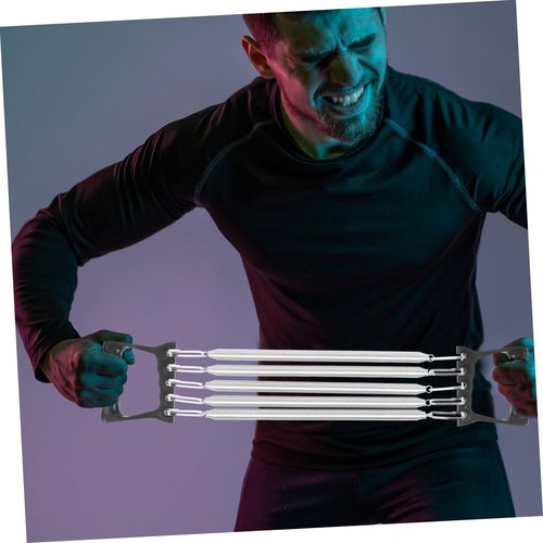 BRIGHTFUFU Chest Expander with Detachable Plastic Handle - Multifunctional Chest Workout Tool for High Elasticity Springs for Strength Training and Grip