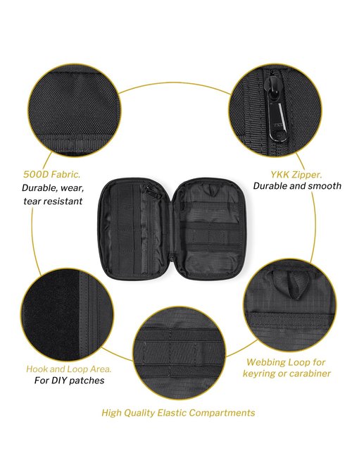 VIPERADE VE30 Molle Pouches Small EDC Pouch,Compact Belt Pouch for Men,EDC Pouch Pocket Organiser with Patches Area,Adjustable Molle Backpack Pack Pocket for Camping Bush Craft/Hiking/Traveling