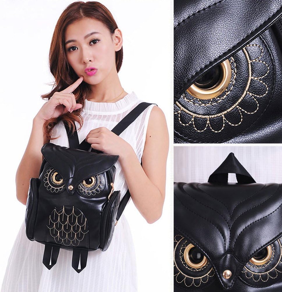 WYSBAOSHU Fashion Owl Backpack Women Pu Leather Mini Bag