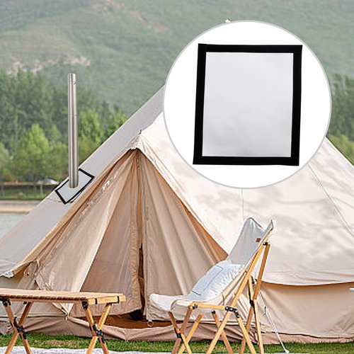 Hoypeyfiy DIY Hot Tent Stove Jack with Rain Flap, Stove Jack Kit for Camping Tent, 7.87" x 9"