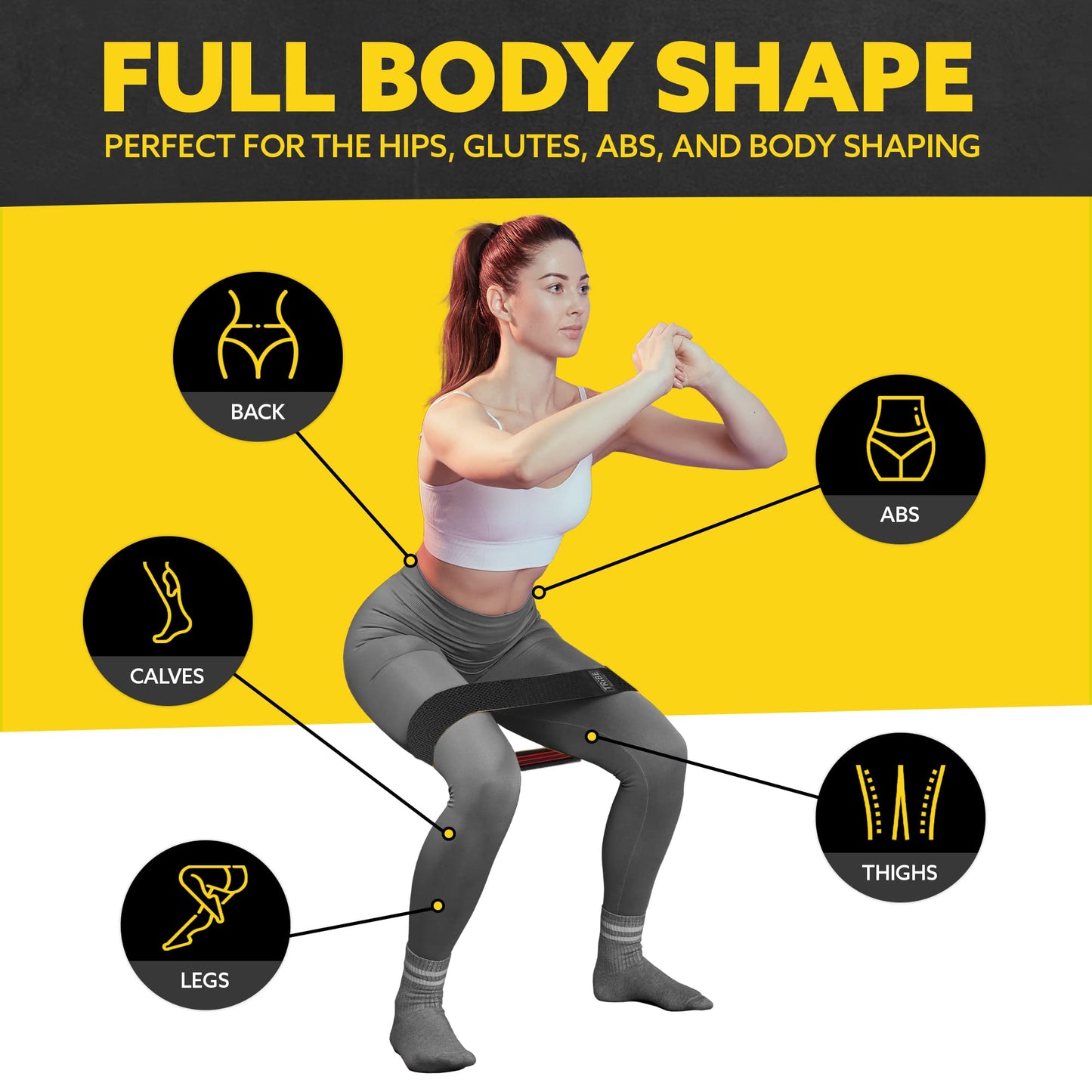 Fabric Resistance Bands for Working Out - Booty Bands for Women and Men - Exercise Bands Set for Legs and Butt (Set of 8)