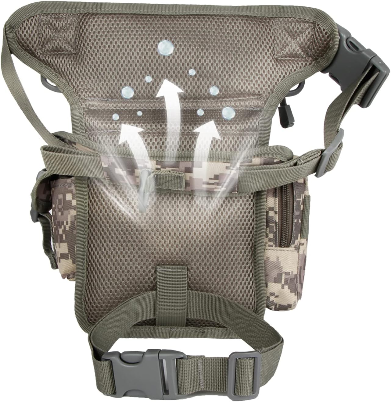 Jueachy Drop Leg Bag for Men Tactical Metal Detecting Thigh Pack with Water Bottle Pouch