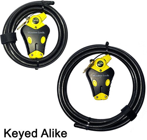 Master Lock - Two 6 ft Python Adjustable Cable Locks Keyed Alike, #8413KACBL-6-6