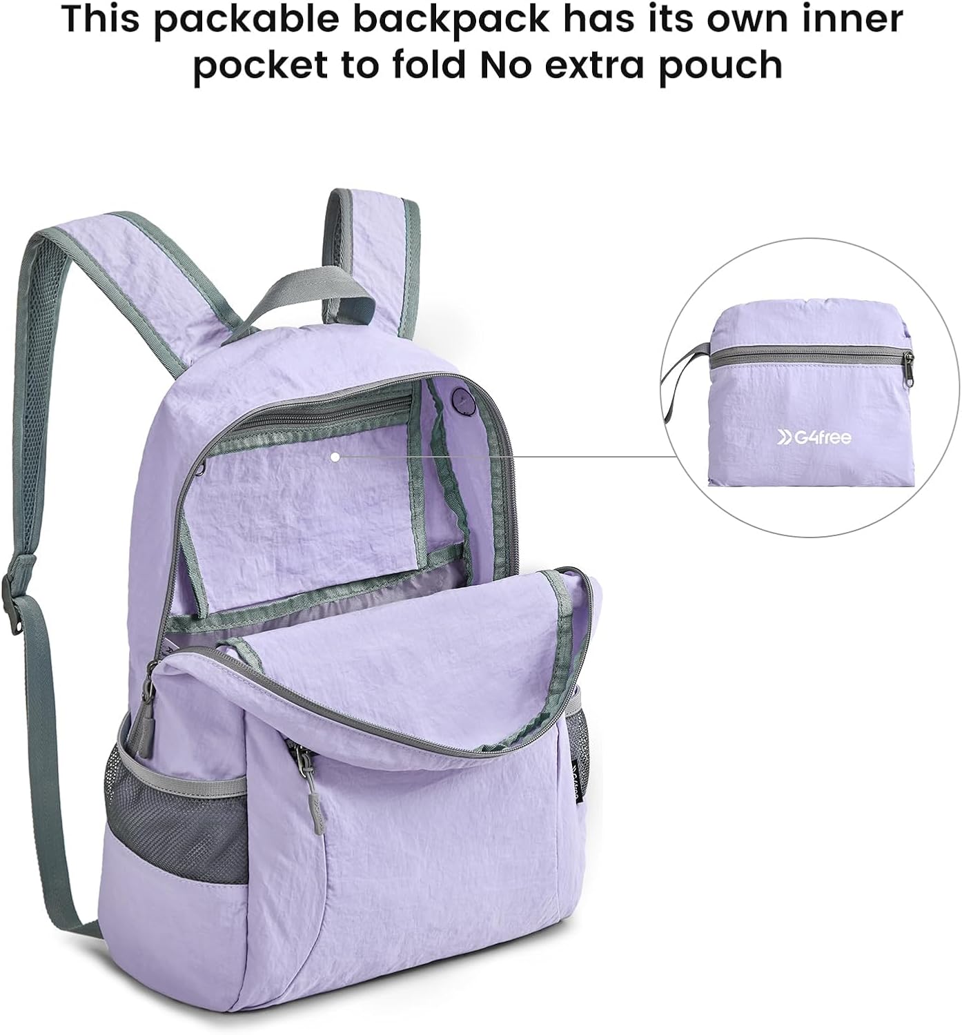 G4Free 20L Lightweight Packable Backpack Travel Hiking Daypack Foldable Backpack for Men Women