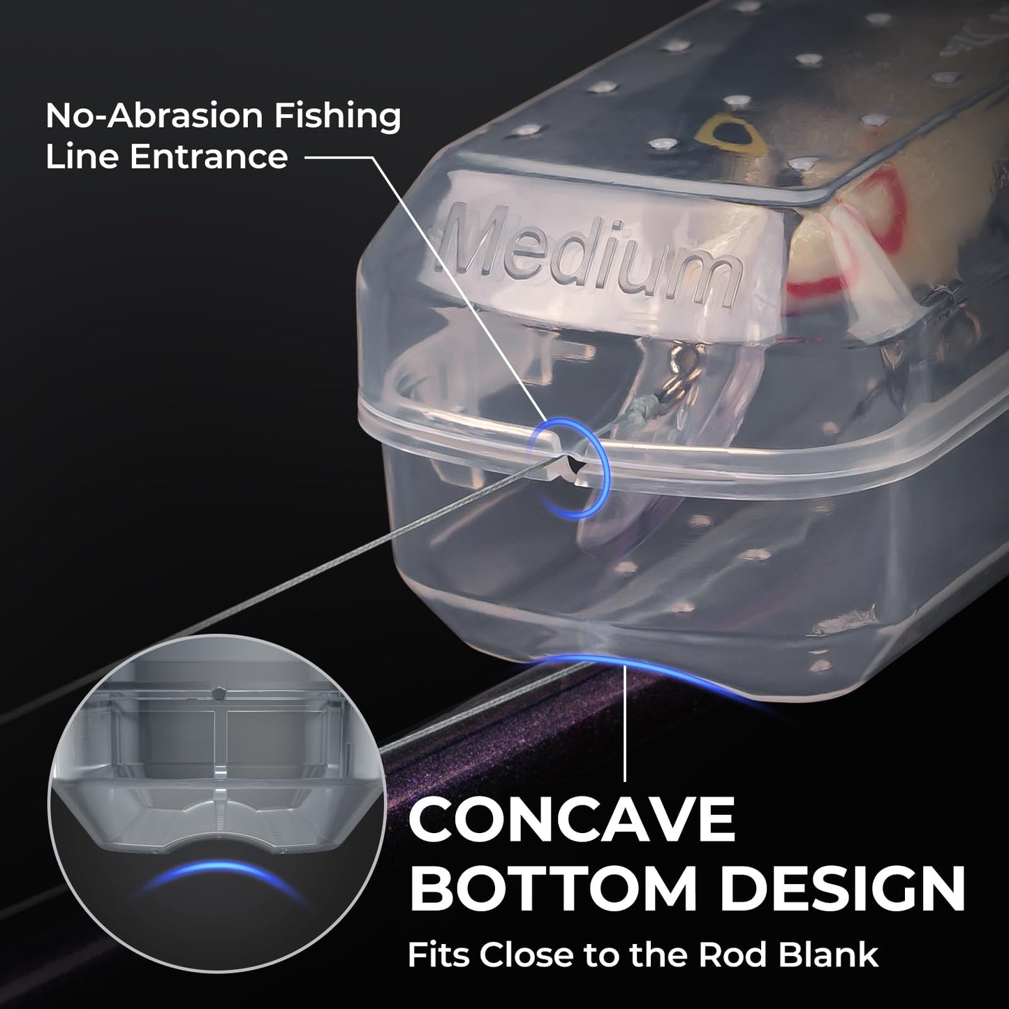 KastKing Bait Kapsule – Lure Cover with Vent Holes, Protects Hooks, Multiple Sizes (S, M, L, Jumbo,Drop Shot) - Multiple Attachments for Freshwater & Saltwater Fishing Gear. Patent Pending.
