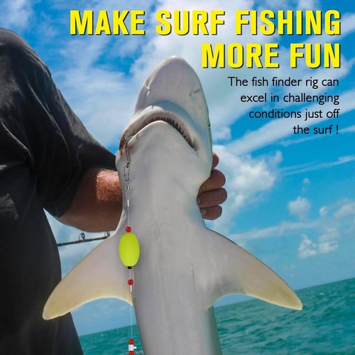 Dovesun Fish Finder Rig with Float 20.5" Surf Fishing Rigs 90LB Surf Fishing Tackle for Shark Bluefish Stripers 6PCS 5/0