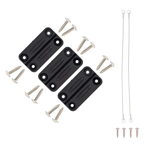 NeverBreak Parts - 3 Pack Black Hinges and Lid Strap Combo, Igloo Cooler Repair Parts Kit