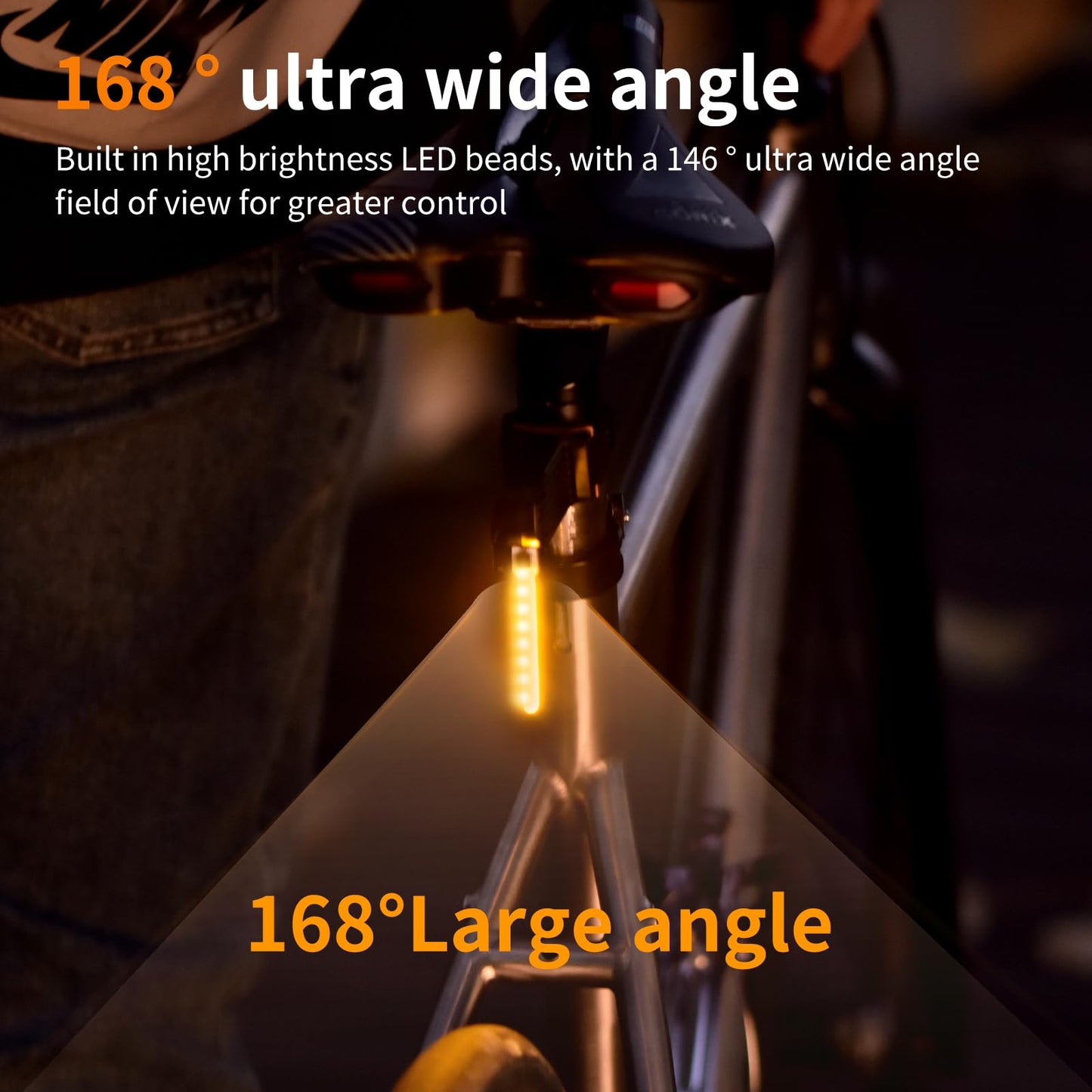 ACRUNU LED Photondrop Bike Tail Light, Red/Blue/Orange/Yellow Flowing Taillight,3 Modes Bike Rear Light, USB Rechargeable, Cycling Rear Light for Any Type of Seatpost (red)