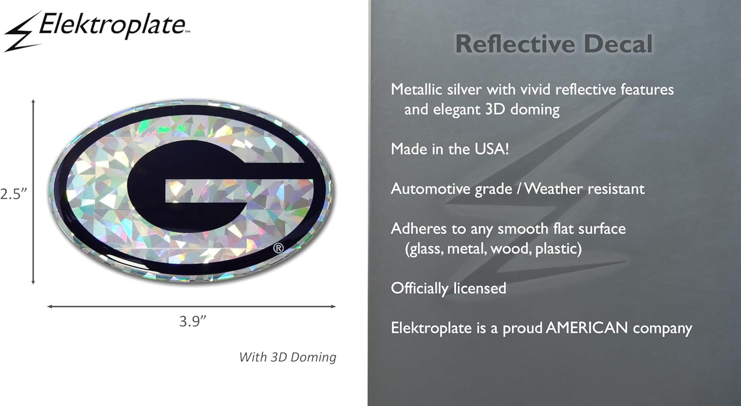 University of Georgia Reflective Decal | Premium 3D All-Weather Sticker for Car, Laptop, Water Bottle & More | Made in the USA
