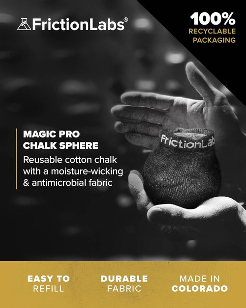 Friction Labs Gym Chalk – Magic Ball, PRO Ball (Chalk Bag Sock) or Discs | Non-Toxic Climbing Chalk for Bouldering, Gymnastics & More