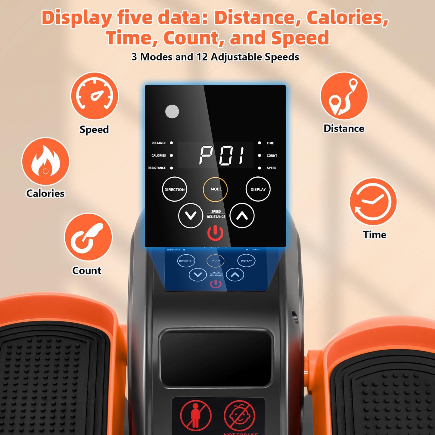 ANCHEER Under Desk Elliptical, Ellipse Leg Exerciser for Seniors Fully Assembled , Electric Seated Pedal Exerciser with Remote Control & 12 Adjustable Speed/Resistance