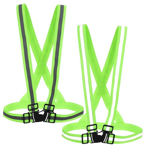SUPVOX 2 Pcs Reflective Running Gear: Reflective Vest,High Visibility Vest Adjustable Straps for Outdoor Cycling,Walking,Construction Workers