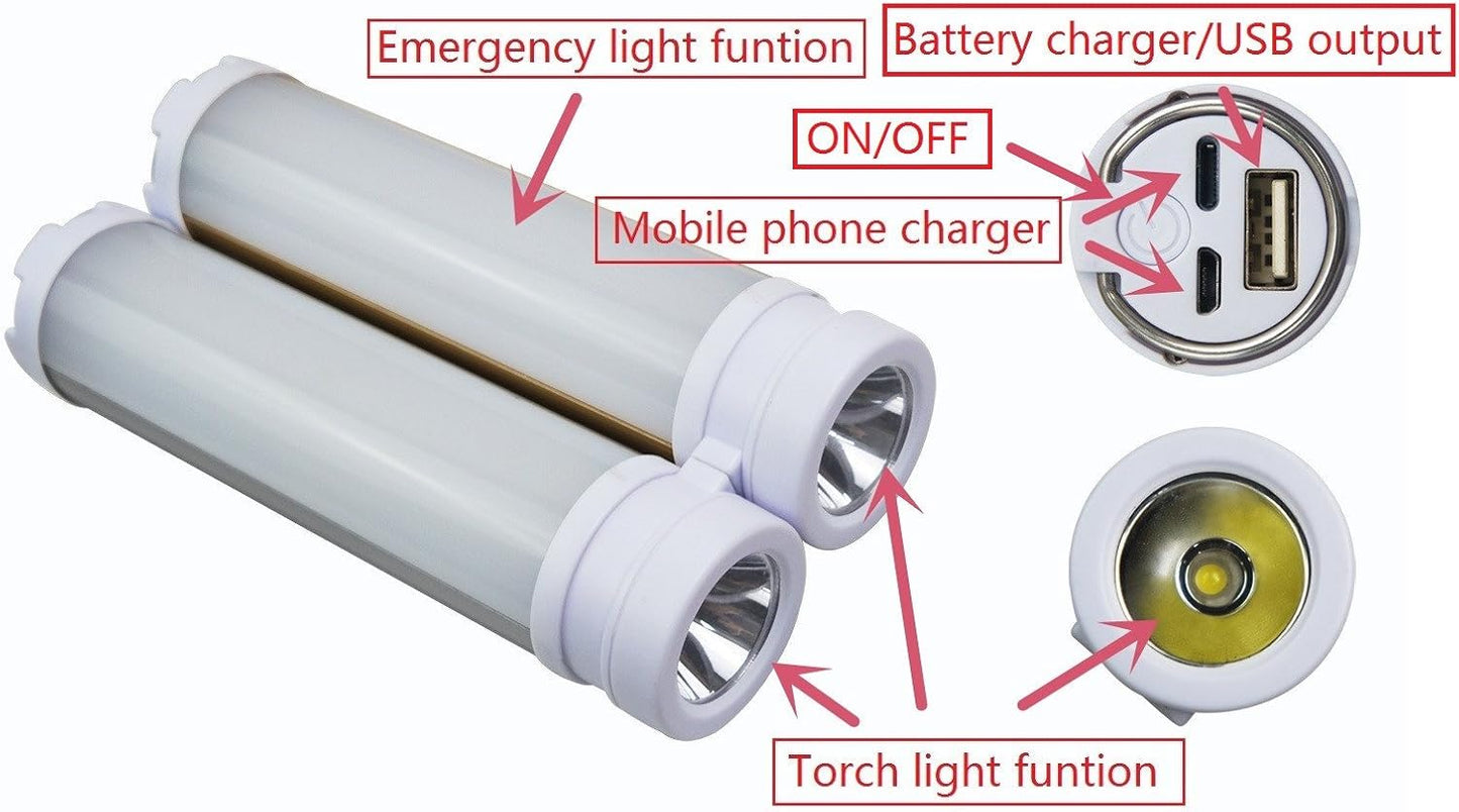 Multi-Function Rechargeable LED Flashlight Rechargeable Waterproof Pocket Flashlight Mirror Aluminum High CRI Led Flashlight for Camping,Hiking,Everyday Use(White)