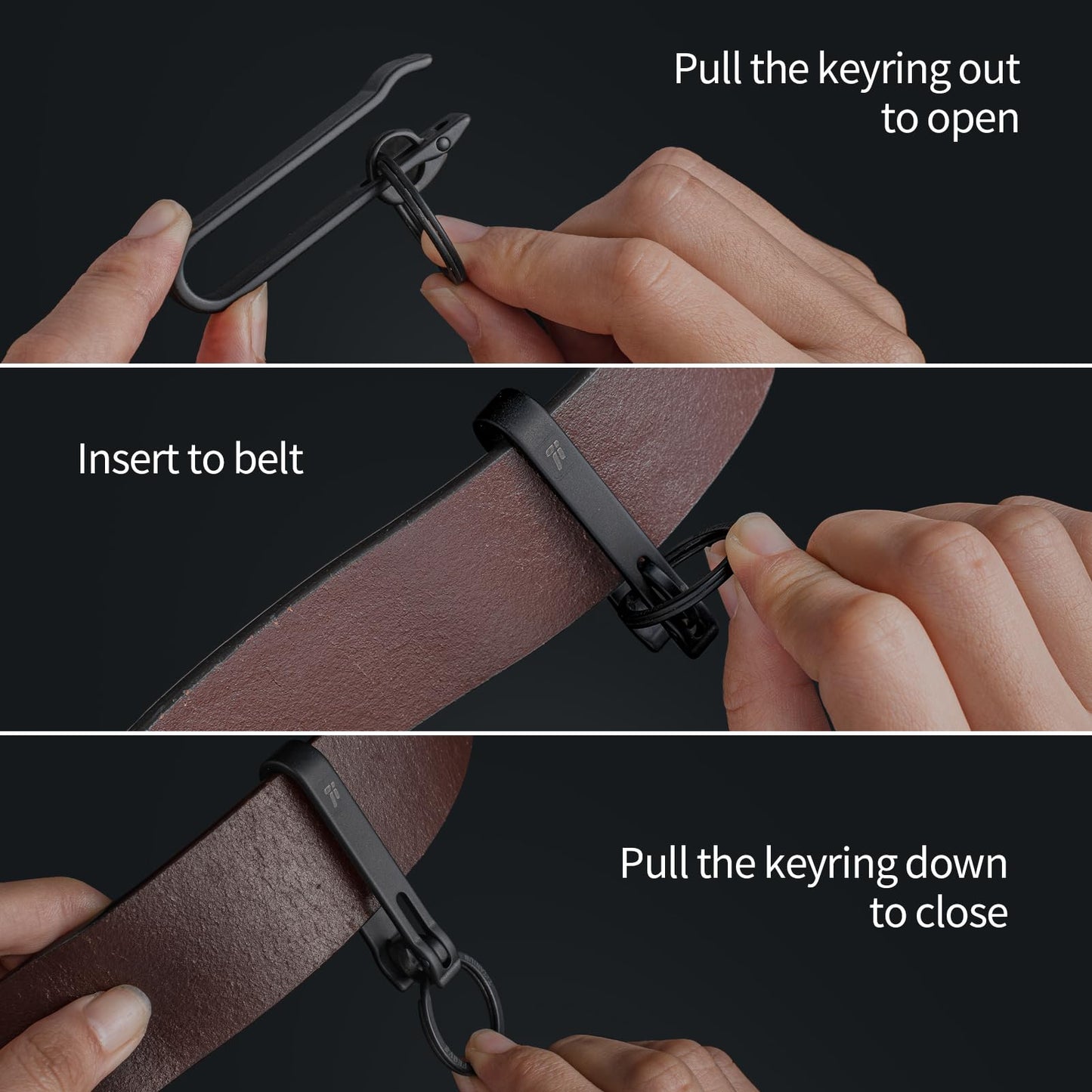 FEGVE Titanium Key Belt Clip Titanium Quick Release Keychain