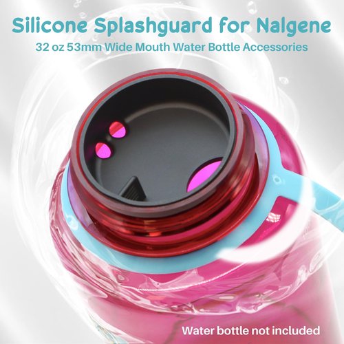LUTQ 2-Pack Silicone Splashguard for Nalgene, Splashguard Lid for Nalgene Splash Guard 32 oz 53mm Wide Mouth Water Bottle Accessories, for All Wide-Necked Bottles with 53 mm Opening