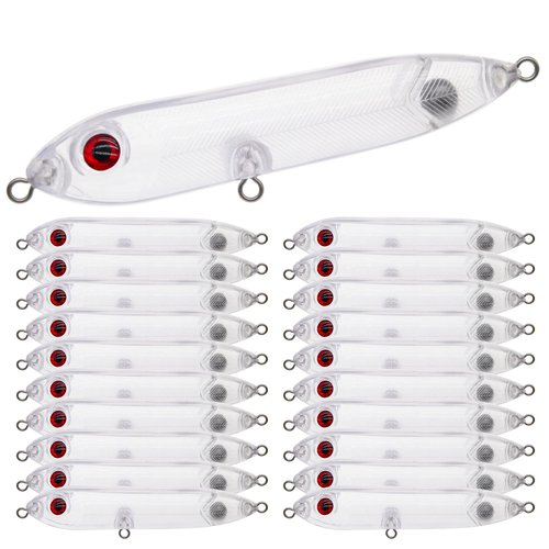 Ghanneey 20PCS Blanks Fishing Lures Blanks Crankbait Kit Unpainted Fishing Baits Fishing Topwater Wobblers Fishing Lure with 3D Fishing Eyes