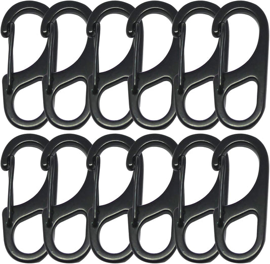 Small Carabiner Clips 1.25 inch/1.85 inch Snap Hooks with Fixed Eye Spring Gate Keychain Parocord Rope Clasps Accessories