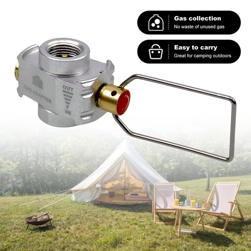 RULLINE Backpacking Fuel Transfer Device Gas Canister Refill Adapter, Portable Outdoor Gas Saver, Camping Canister Vent Valve