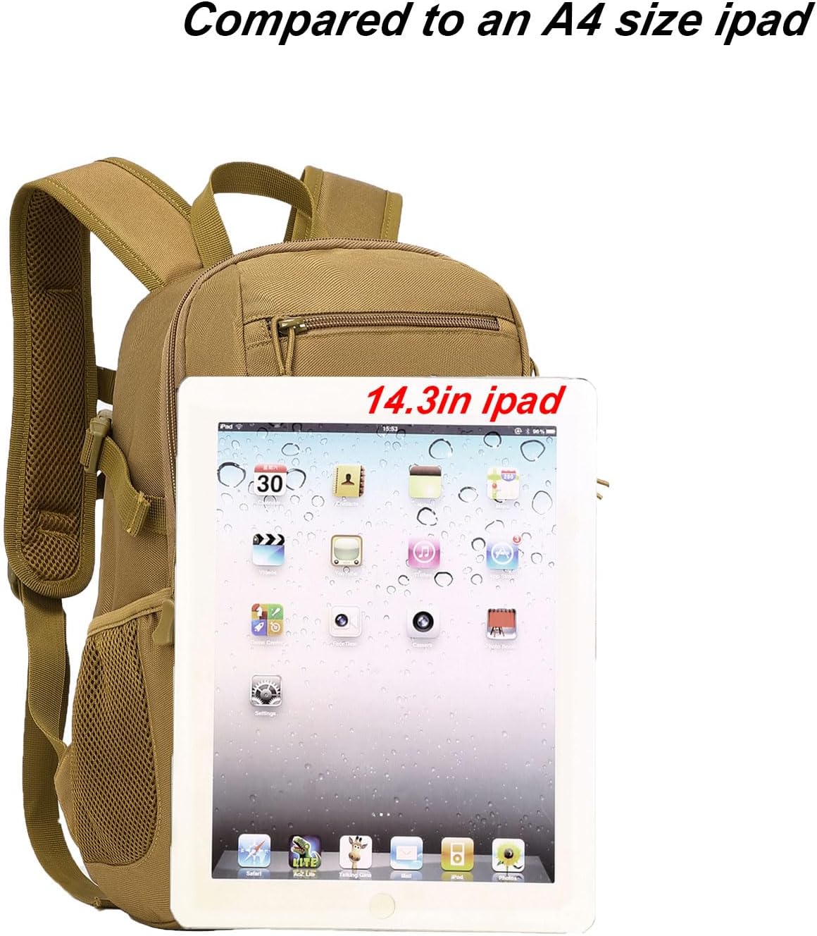 ArcEnCiel 10L/20L Mini X-Small Tactical Backpack MOLLE Daypack Gear Pack Camping Bag with Patch