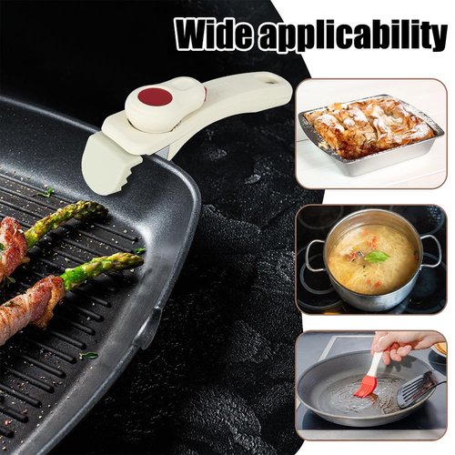 MiOYOOW Removable Pan Handle, Anti-Scald Detachable Pot Handle Anti-Slip Replacement Cookware Handles with Hanging Hole for Home Kitchen Camping Picnic