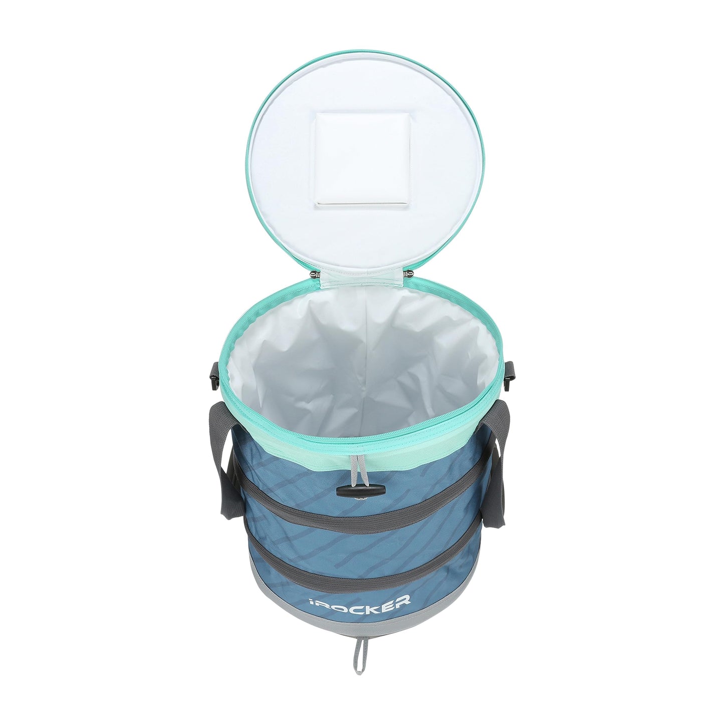 iROCKER Collapsible Pop-Up Cooler: Portable, Lightweight, Insulated Cooler for Paddleboards, Beach, Camping & Outdoor Adventures - Steel Blue
