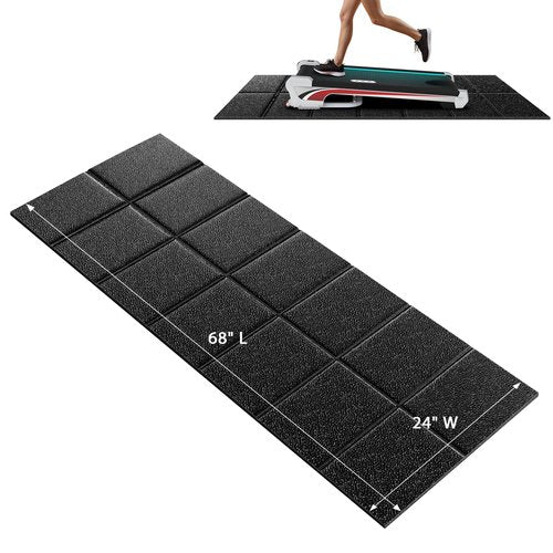 CIIHI Foldable Rubber Treadmill Mat - Walking Pad Mats for Home Fitness, Floor Protector with Non-Slip Texture, Easy to Clean and Maintain, 68" L x 24" W